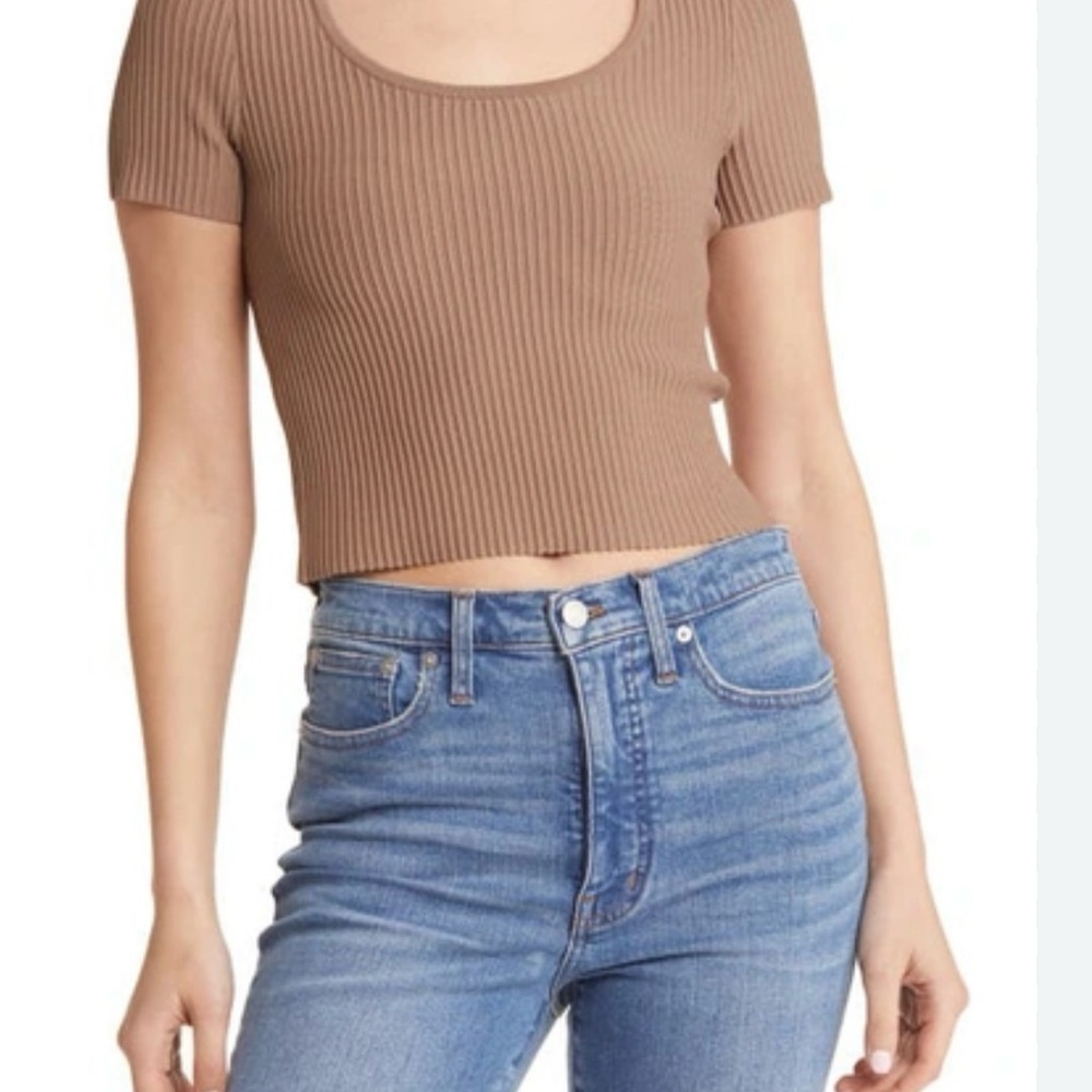Ribbed Tan Crop Top